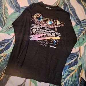 SOLD - Men's Black Graphic Long Sleeve Shirt, S